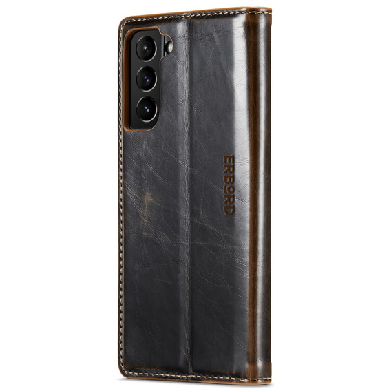 Откидной чехол для Samsung Galaxy S23, ERBORD Waxy Wallet, коричневый
