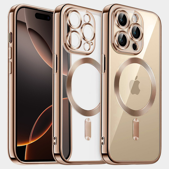 Чехол для iPhone 16 Pro Max, Electro MagSafe, desert titanium + стекло для экрана
