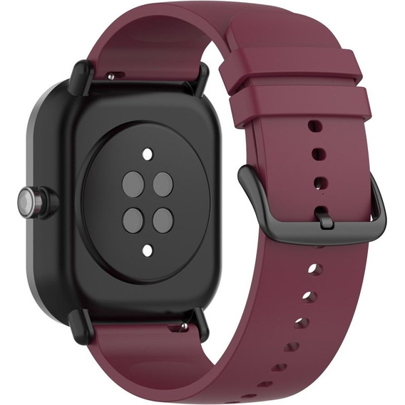 Силіконовий ремінець 20mm, Wine Red/Black Buckle