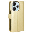 Откидной чехол для Xiaomi Redmi 13, Crazy Horse Wallet, золотой