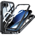 Чехол для iPhone 16E, Shockproof, со стеклом, для MagSafe, чёрный
