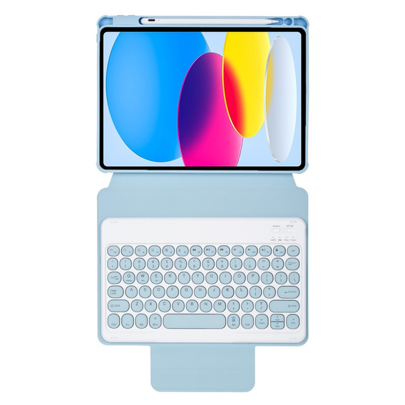 Чохол клавіатура для iPad 11" 2025 A16 (11 gen.) / iPad 10.9" 2022 (10 gen.), Rotary 360° Leather, світло-блакитний