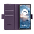 Чехол для Motorola Moto G24 Power, ERBORD Glossy Litchi, кошелек с клапаном, фиолетовый
