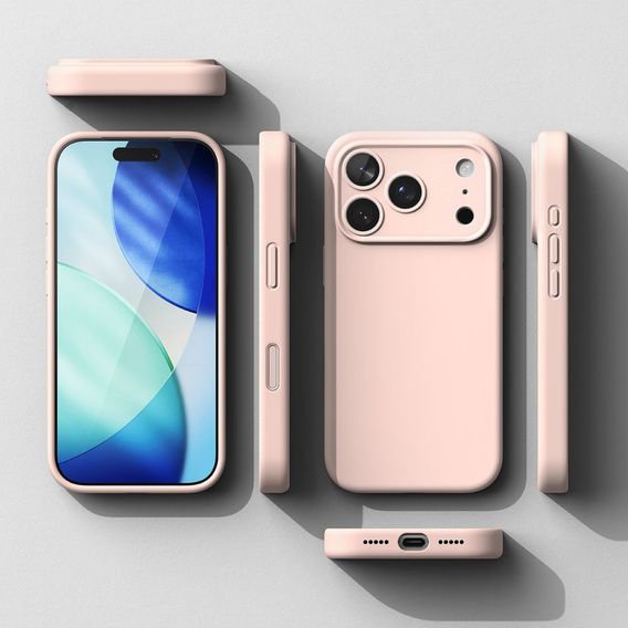 Чехол Ringke для iPhone 17 Pro Max, силиконовый магнитный MagSafe, розовый песок