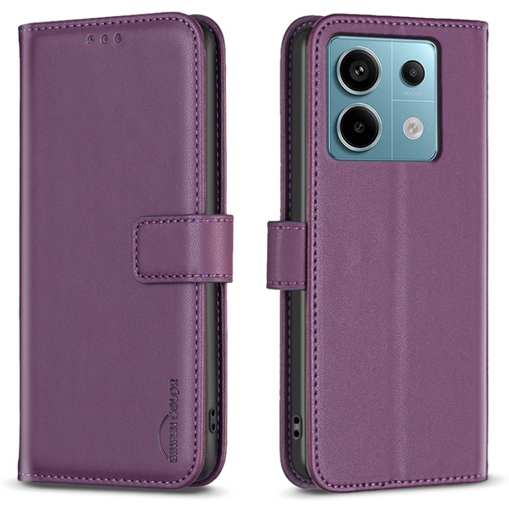 Чохол-сумка для Xiaomi Redmi Note 13 Pro 4G / Xiaomi Redmi Note 14S / Xiaomi Poco M6 Pro 4G, BINFEN Wallet, темно-фіолетовий