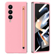 Чохол для Samsung Galaxy Z Fold 5 5G, зі склом та стилусом, рожевий