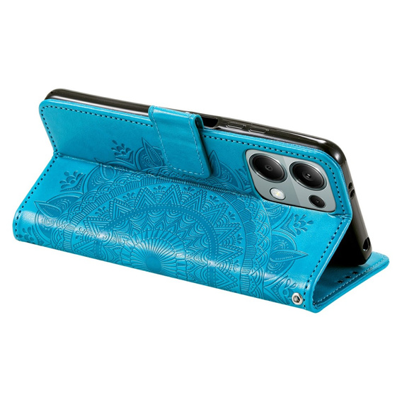 Откидной чехол для Xiaomi Redmi Note 13 Pro 4G / Xiaomi Redmi Note 14S / Xiaomi Poco M6 Pro 4G, Mandala, синий