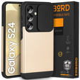 Чехол до Samsung Galaxy S24, ERBORD CamProtect Slide Camera, золотой