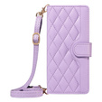 Чохол-сумка для Motorola Edge 50 Neo / Motorola ThinkPhone 25, Rhombus Crossbody Leather, фіолетовий