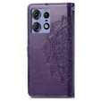 Откидной чехол для Motorola Edge 50 Pro, Mandala, фиолетовый