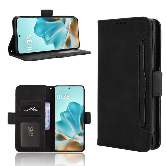 Откидной чехол для Motorola Edge 60 / 60 Fusion, Card Slot, чёрный