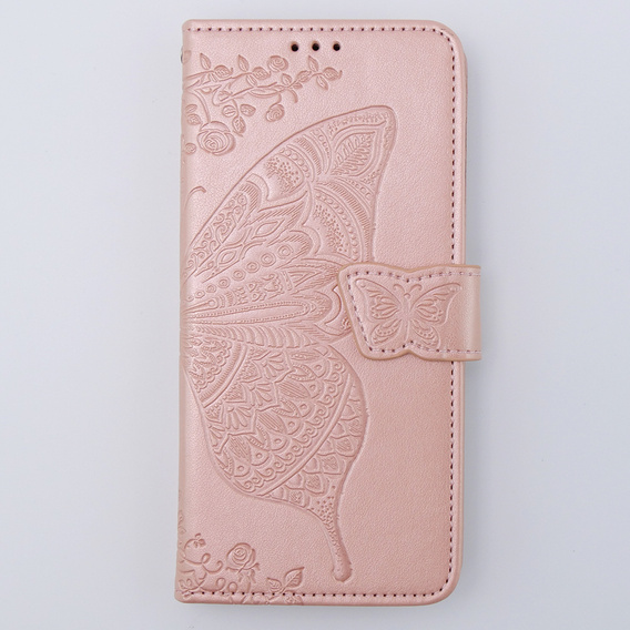 Чохол-книжка для Motorola Moto G54 5G, Butterfly, рожевий rose gold