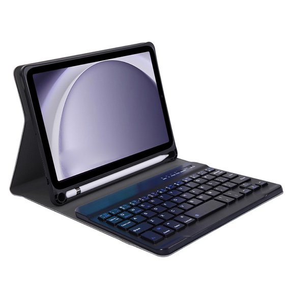 Чохол + клавіатура Samsung Galaxy Tab A9, Leather Pen Slot, чорний