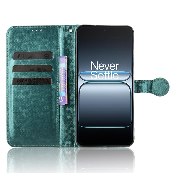 Чохол-фліп для OnePlus Nord 5, Wallet Rhombus, зелений