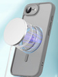 Чохол для iPhone 16E, для MagSafe, ERBORD Matt Case, титановий сірий + захисне скло