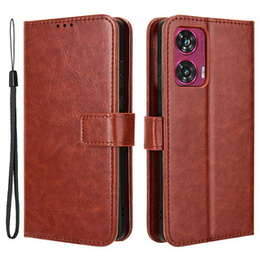 Откидной чехол для Motorola Edge 50 Fusion 5G, Crazy Horse Wallet, коричневый
