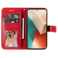 Откидной чехол для Xiaomi Redmi Note 13 5G, Mandala, красный