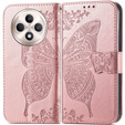Чохол-книжка для Oppo Reno 12FS / 12F, Butterfly, рожевий rose gold