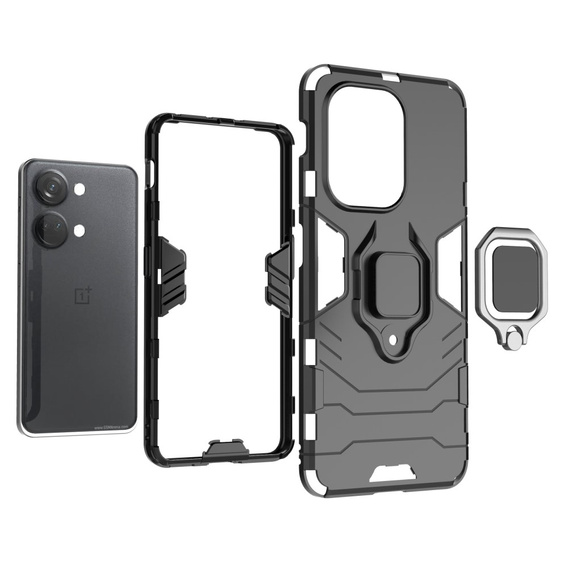 Чехол до OnePlus Nord 3 5G, Kickstand Ring, чёрный