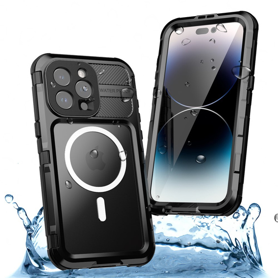 Водонепроникний чохол IP68 для iPhone 15 Pro Max, SHELLBOX MagSafe, чорний