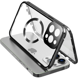 Магнітний чохол Dual Glass MagSafe для iPhone 15 Plus, чорний