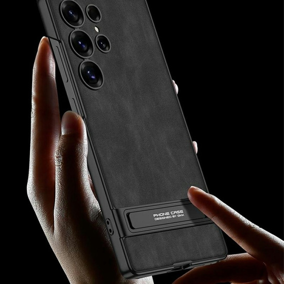 Чехол до Samsung Galaxy S25 Ultra, GKK Leather, чёрный