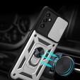 Чехол NOX Camera Slide Samsung Galaxy A14 4G/5G, CamShield Slide, серебро