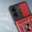 Броньований чохол для Xiaomi Redmi 15C 4G/LTE, із захистом камери, з підставкою, червоний
