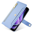 Откидной чехол для Oppo Reno 13, Wallet Zipper Pocket, синий