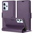 Чохол для Oppo Reno 14 F / 14 FS, ERBORD Glossy Litchi, гаманець з клапаном, фіолетовий