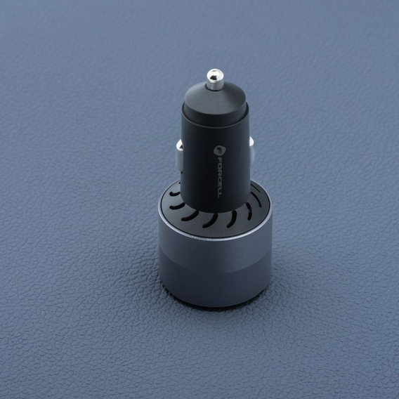 Автомобільний зарядний пристрій Forcell F-Energy Alu 85 Вт, 2 × USB-C + USB-A, PD / QC 4.0 / SFC 2.0