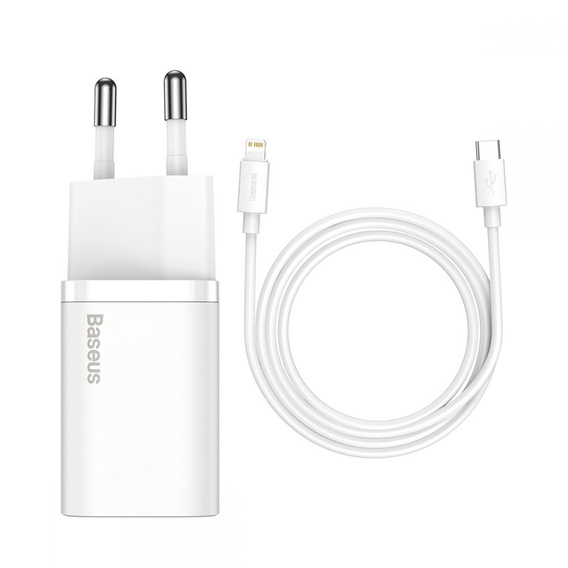Зарядное устройство Baseus Super Si QUICK CHARGER PD20W + Кабель Lightning - White