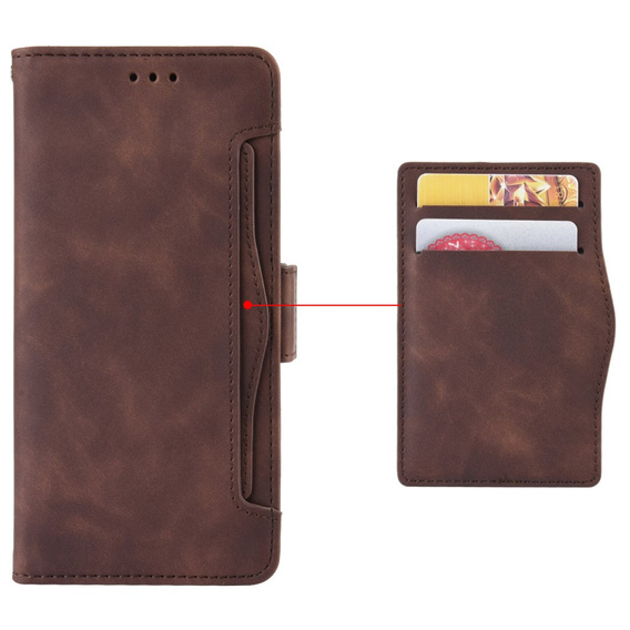 Откидной чехол для Realme GT 6 / 6T, Card Slot, коричневый