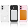 Магнитный чехол MagSafe для iPhone 16, ERBORD CrystalMag, Clear + стекло для экрана