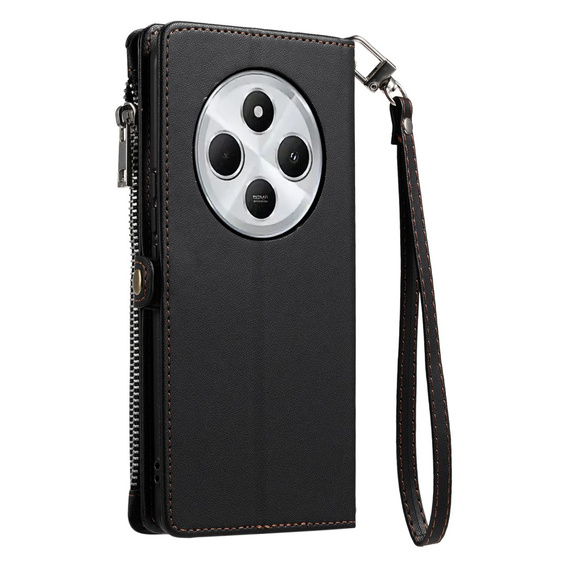 Откидной чехол для Xiaomi Redmi 14C / Xiaomi Poco C75, Wallet Zipper Pocket, чёрный