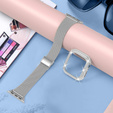 Металический браслет с чехлом для часов Apple Watch 4/5/6/SE 44mm, Silver
