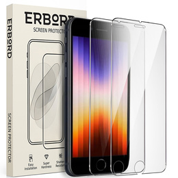 2x Закаленное стекло для iPhone 7/8/SE 2020/SE 2022, ERBORD 9H Hard Glass на экране