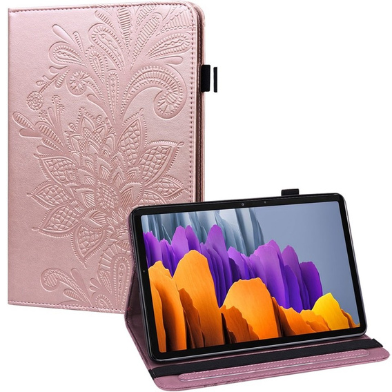 чехол-крышка для Samsung Galaxy Tab S7, flower, синий