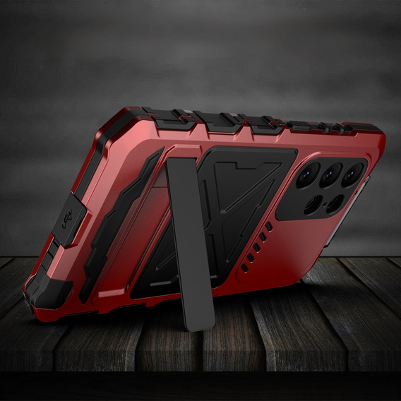 Бронированный чехол для Samsung Galaxy S24 Ultra Military Kickstand, красный