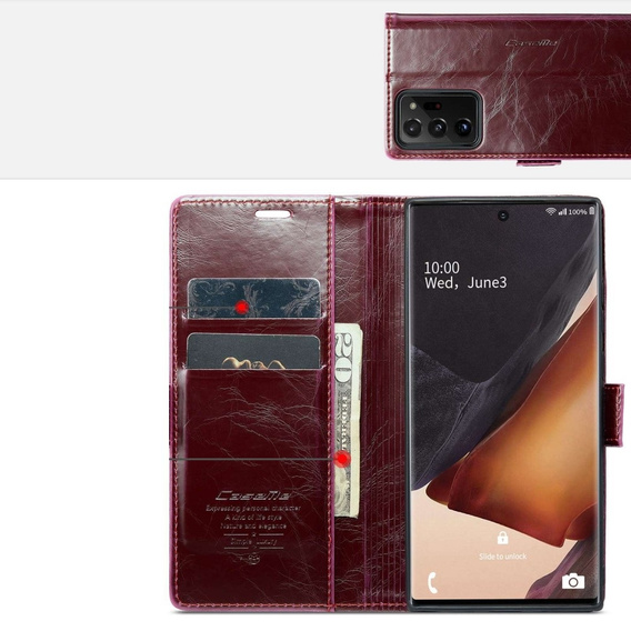 Флип-кейс CASEME для Samsung Galaxy Note 20 Ultra, Waxy Textured, красный