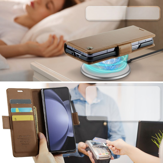 CASE фліп-чохол для Samsung Galaxy Z Fold6 5G, Litchi Wallet, коричневий