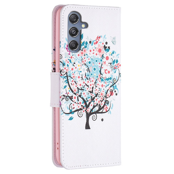 Откидной чехол для Samsung Galaxy M34, Wallet, colorful tree, белый