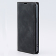 Чехол для iPhone 15 Pro, ERBORD Vintage, бумажник с клапаном, чёрный