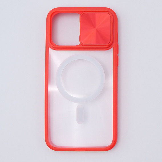 Чехол до iPhone 15 Pro Max, Slide Camera Magsafe, красный