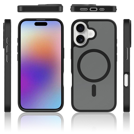 Матовий чохол для iPhone 17, для MagSafe, напівпрозорий чорний
