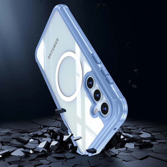 Чохол для Samsung Galaxy A55 5G, Shockproof, зі склом, для MagSafe, м'яти