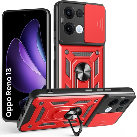Чехол NOX Camera Slide Oppo Reno 13, CamShield Slide, красный