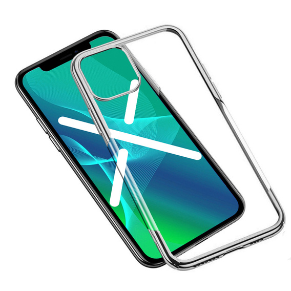 Etui ERBORD TPU Frame do iPhone 13 Pro Max  - Clear / Silver