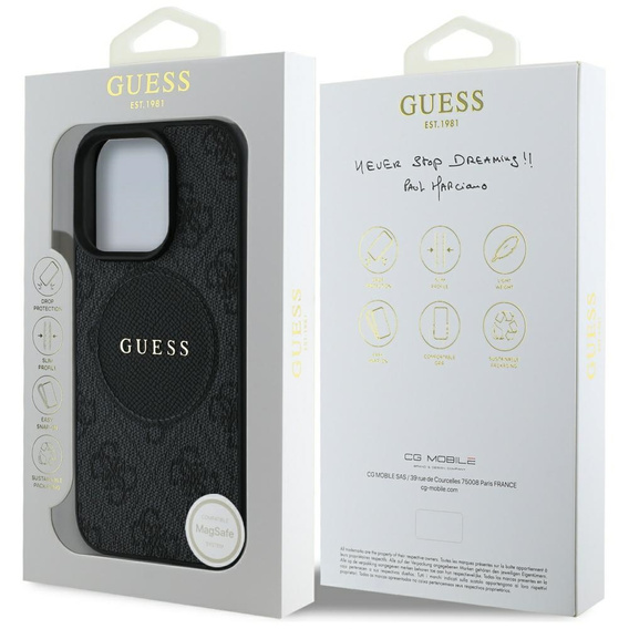 Чехол Guess 4G Circle с классическим логотипом, для MagSafe для iPhone 16 Pro