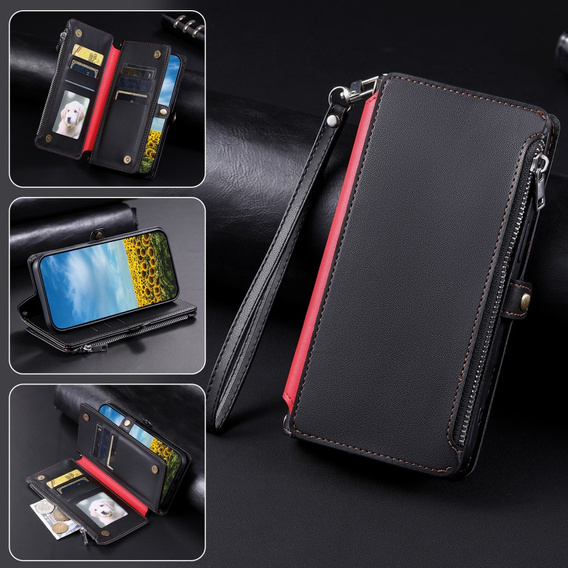 Откидной чехол для Xiaomi Redmi 14C / Xiaomi Poco C75, Wallet Zipper Pocket, чёрный